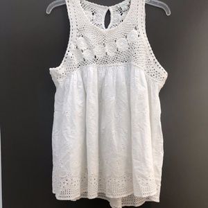 Sundance crochet/eyelet tank. New with tags.